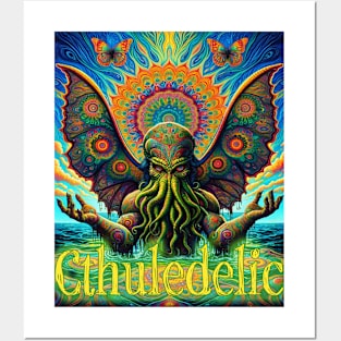 Cthuledelic - Enlightened Cthulhu Rises Posters and Art